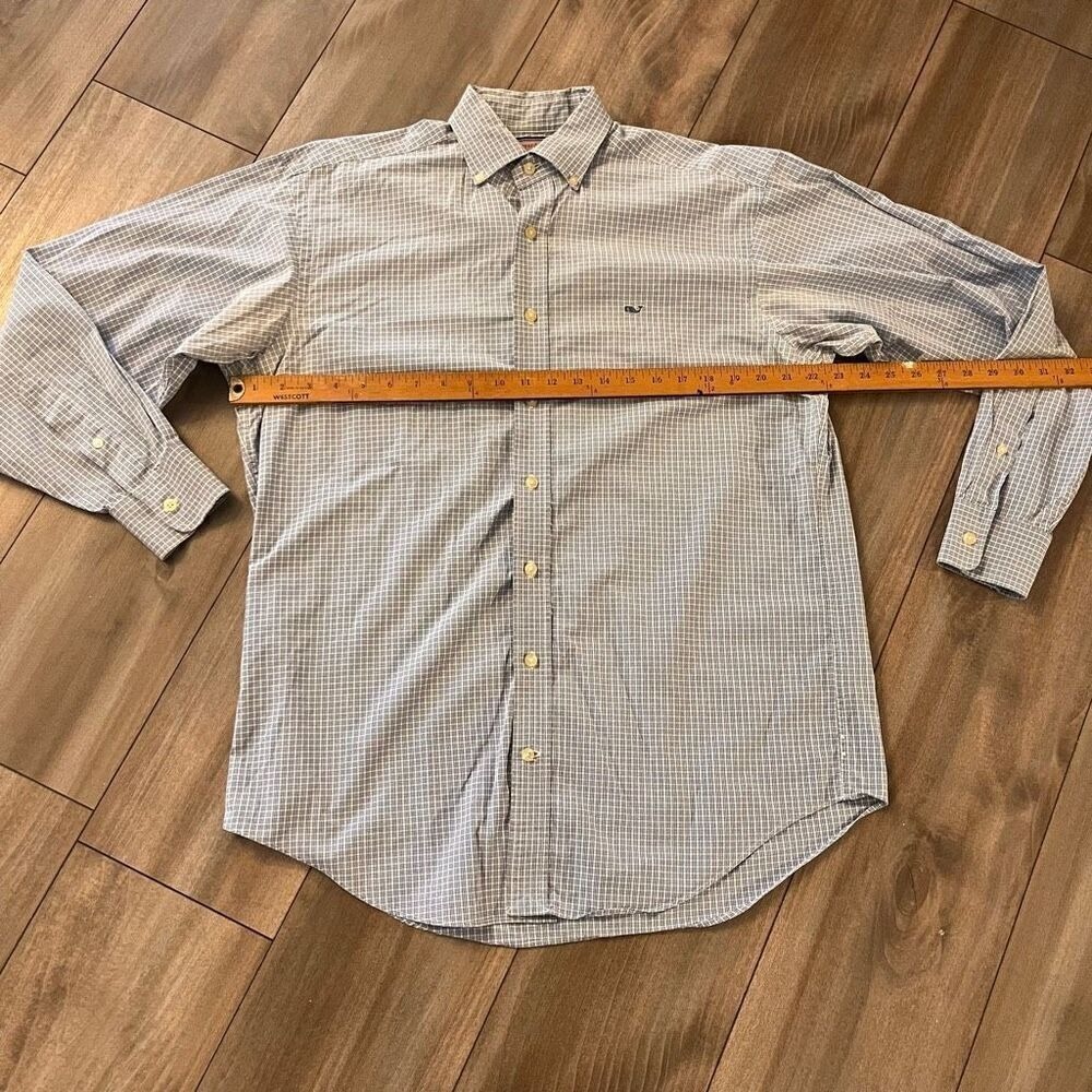 Vineyard Vines Shirt Mens Medium Blue White Long Sleeve Button Down  Bin K-202 - Picture 2 of 5